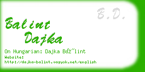 balint dajka business card